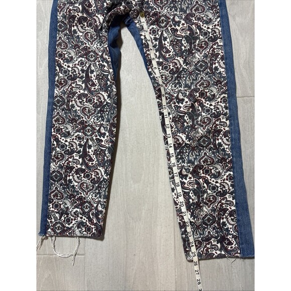 Levi’s Wedgie Straight  Jeans Patched  Paisley Button Fly Womens 26 - Picture 7 of 10